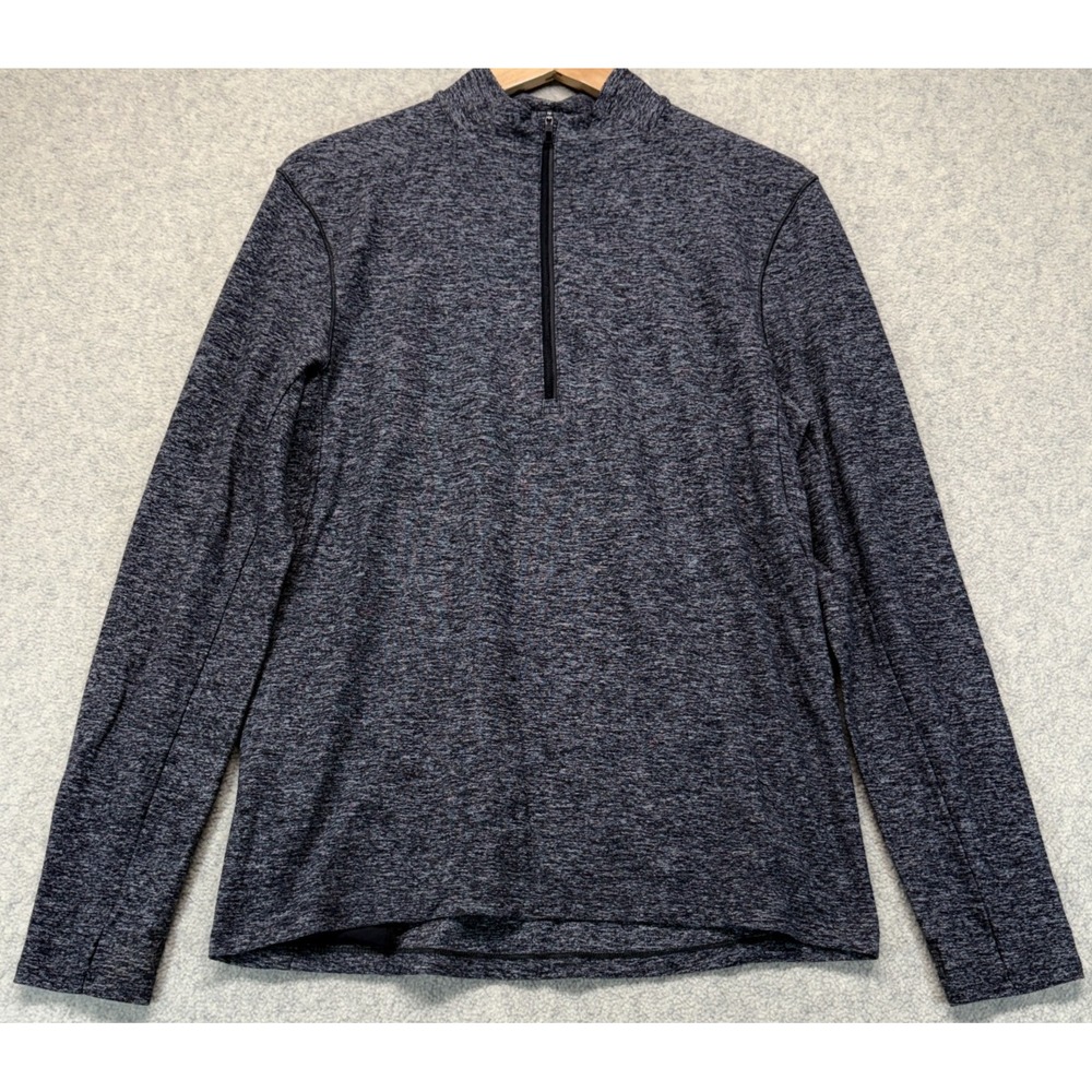 Lululemon Mens Surge Warm 1/4 Zip‎ Top Heather Gray Sweat-Wicking Activewear S
